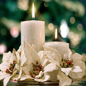 рождественская белая свеча