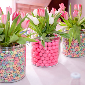 Конфетные вазы для цветов