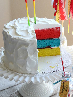 разноцветный торт