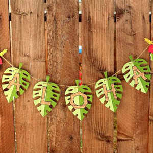 бумажная цветочно-листочная гирлянда