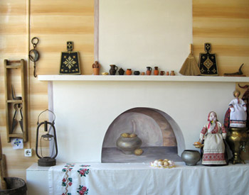 Декорация «Русская хата с очагом»