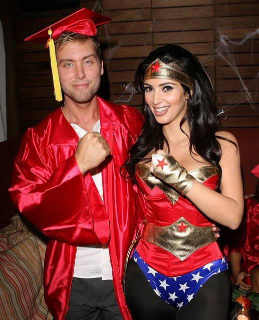 Ланс Басс и Ким Кардашьян на празднике Хэллоуин