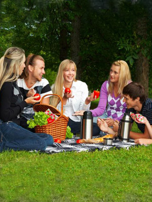 друзья на пикнике