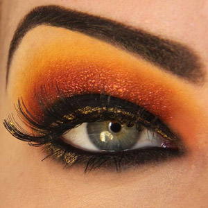 оранжевые тени