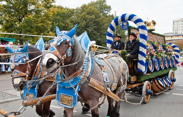 пивовары въезжают на Октоберфест 2012