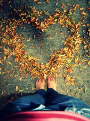 сердце из листьев