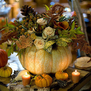 тыквы – прекрасные вазы 