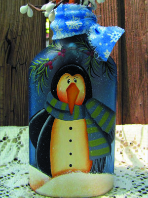 ваза с зимним мотивом