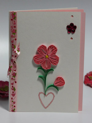 открытка  с цветком