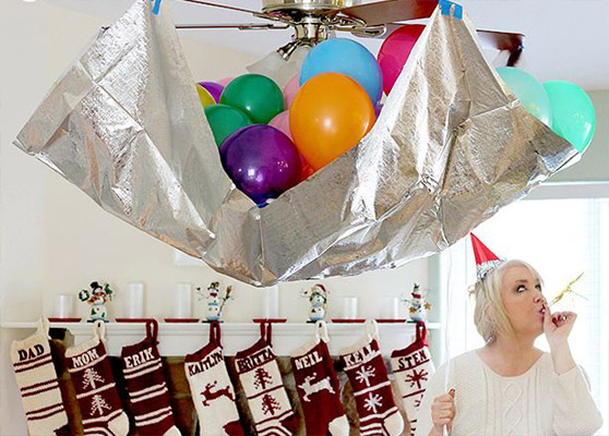 новогодний дождь из шариков