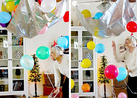 новогодний дождь из шариков