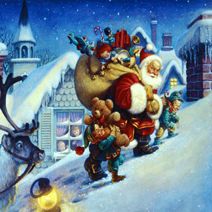 Санта на крыше