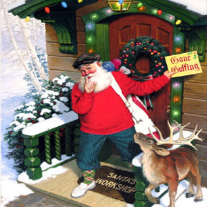 Санта на крылечке