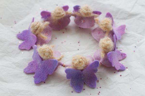 рождественские ангелы из шерсти ручной работы