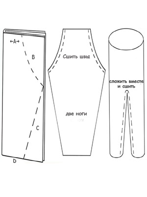 выкройка штанов деда Мороза