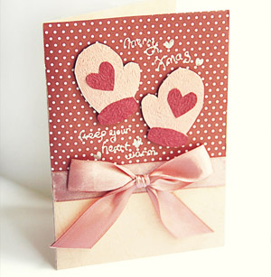 открытка с рукавичками