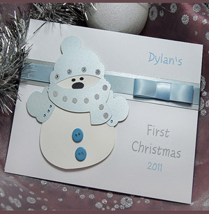 открытка со снеговиком