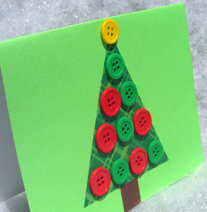 открытка из пуговиц