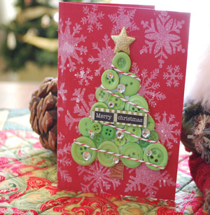 открытка из разных пуговиц