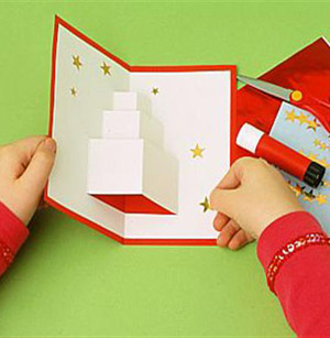 открытка рождественский торт шаг3