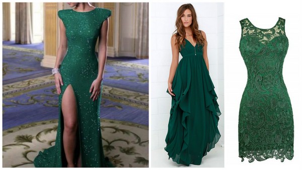 зеленые новогодние платья