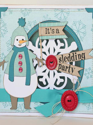 открытка снеговик