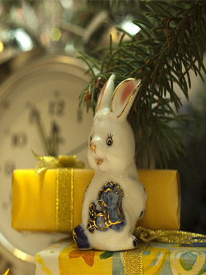 игрушка новогодняя зайчик