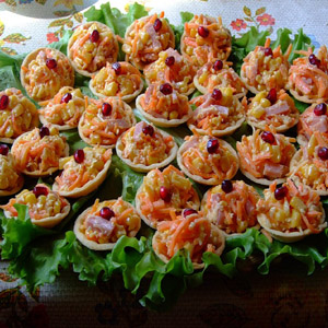 Тарталетки с корейской морковью