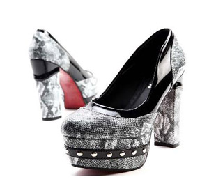 змеиные туфли на широком каблуке