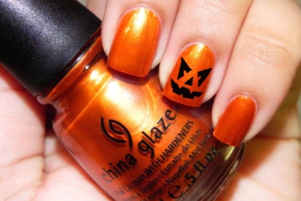 оранжевый маникюр