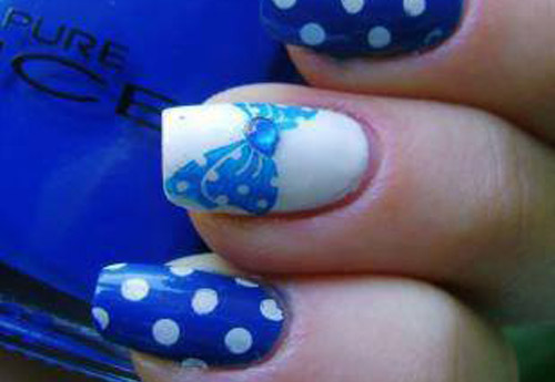 маникюр в горох
