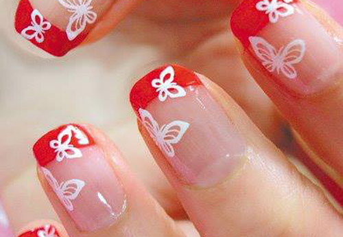 маникюр с бабочками