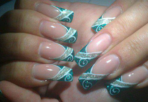 маникюр с блестками