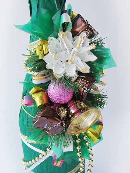 Шампанское – подарок к Новому году своими руками