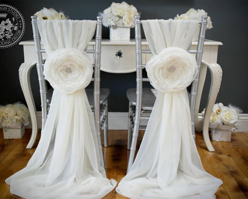 шифоновое украшение для стульев