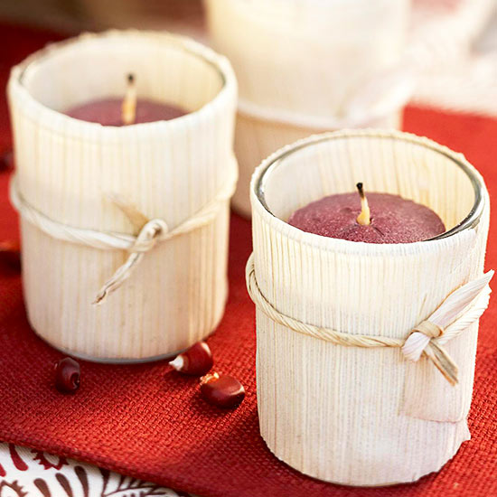 свечи в кукурузной шелухе