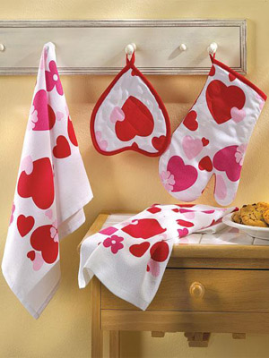 кухонные полотенца с серцами