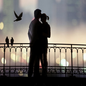 пара на мосту