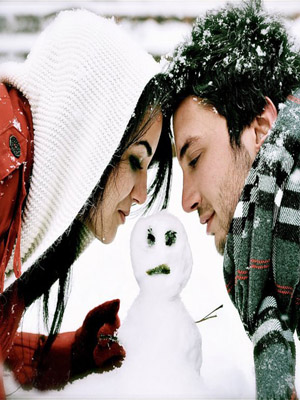 поцелуй зимой