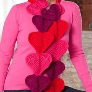 шарф из сердечек