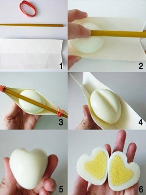 сердечко из вареного яйца