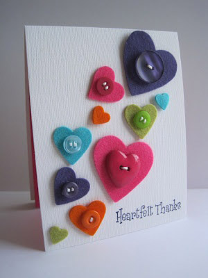 валентинка с пуговичками