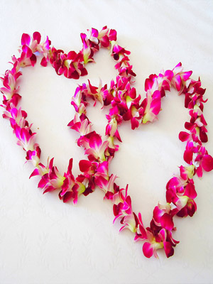 сердца из цветочных венков