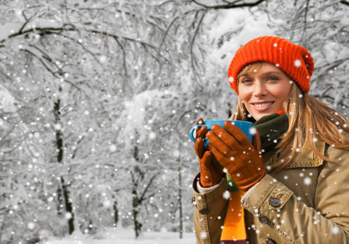 девушка зимой