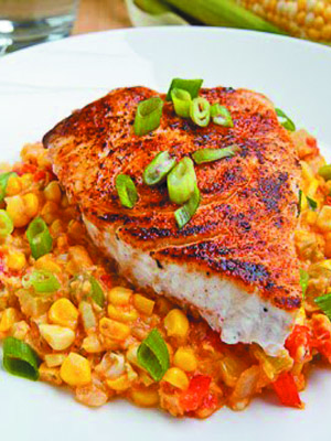 белая рыба с овощным гарниром