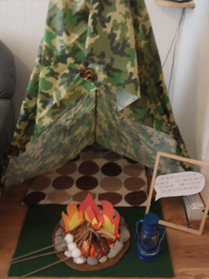 костер и палатка