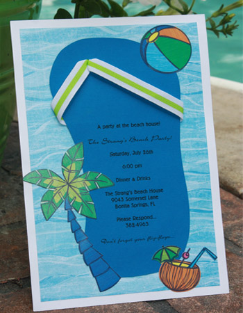 Пригласительная пляжные тапочки