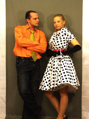 платье в крупный горох