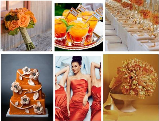 свадьба в оранжевом цвете