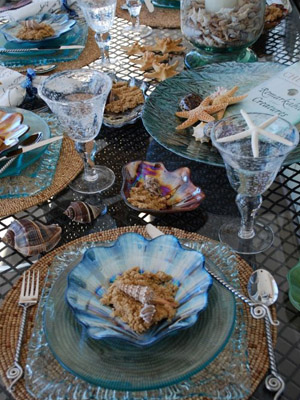 посуда в форме морских раковин